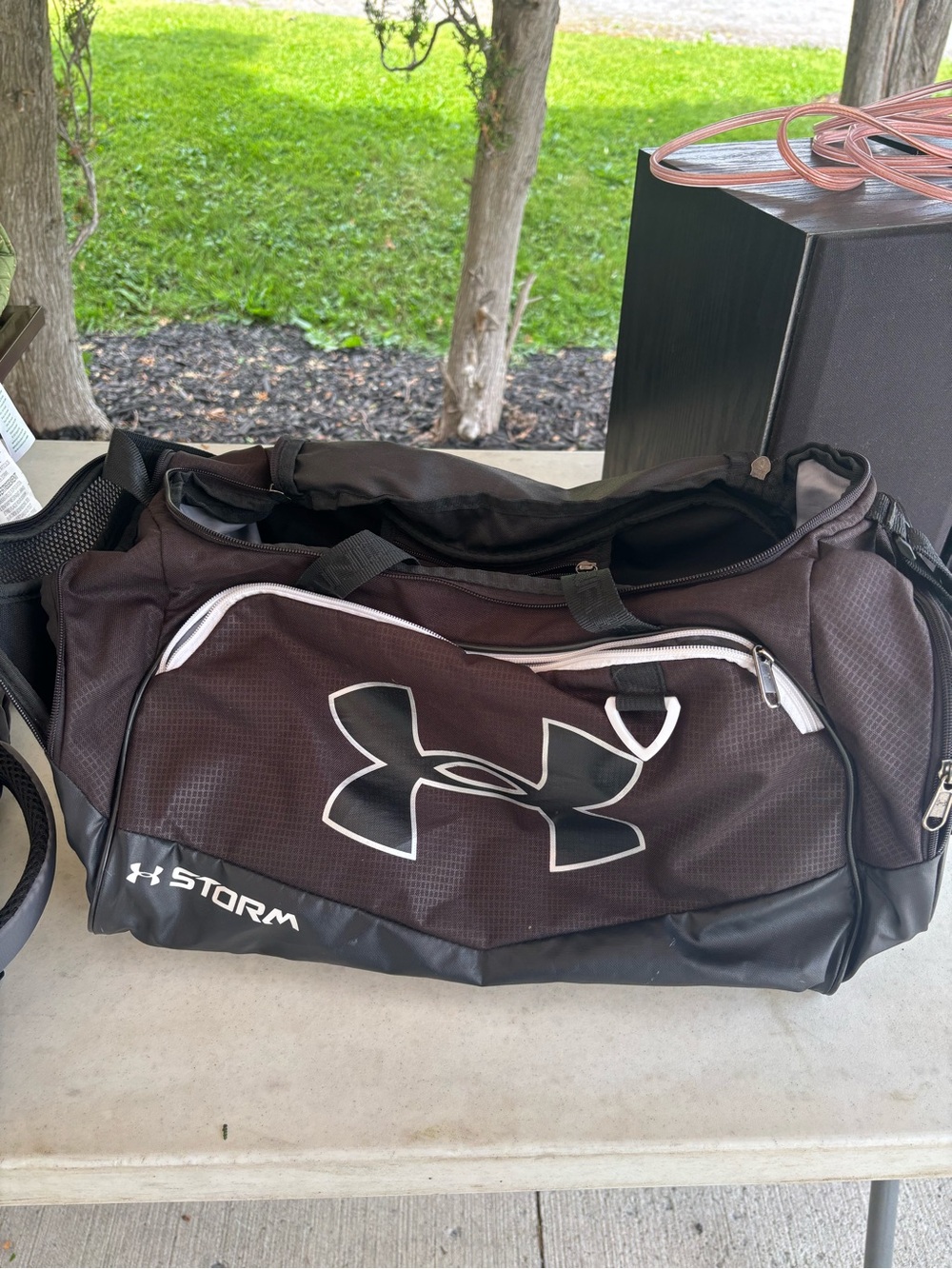 Under Armour Black & White Storm Duffel Bag